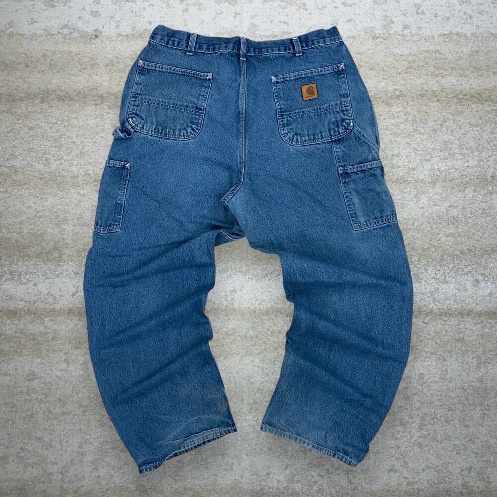 Vintage 90s Carhartt Carpenter Jeans 38x30 Baggy Wide Leg Fit Medium Wash